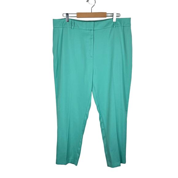 Reiss Ember High-Rise Slim Straight Leg Trouser Pants Size 14 Teal Blue Green - Picture 4 of 11